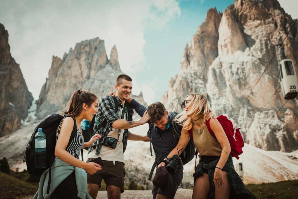 Gruppo di amici durante un’escursione